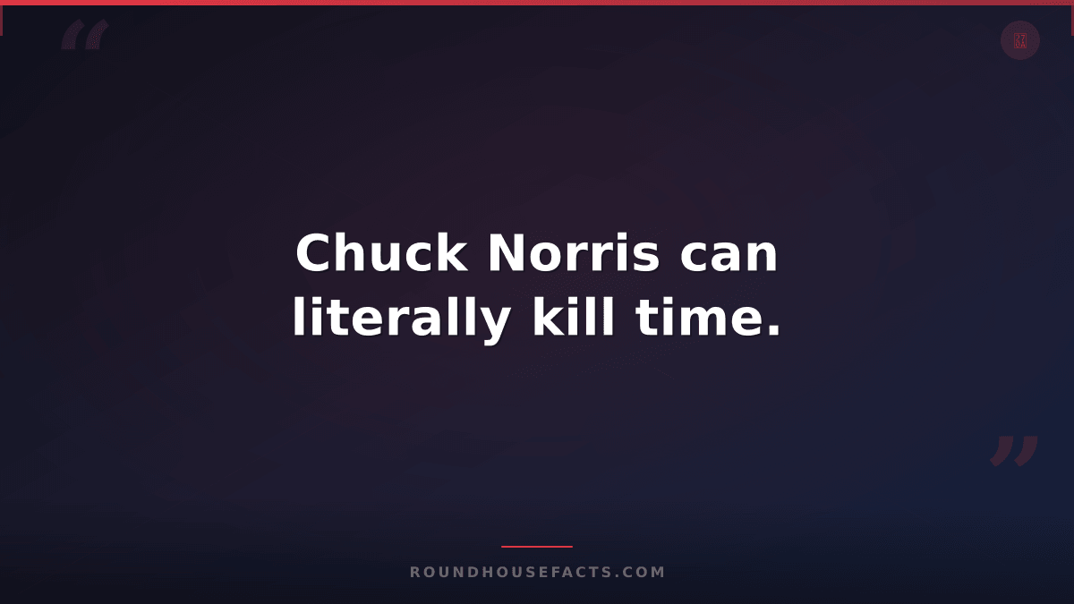 Chuck Norris Fact — Chuck Norris can literally kill time.