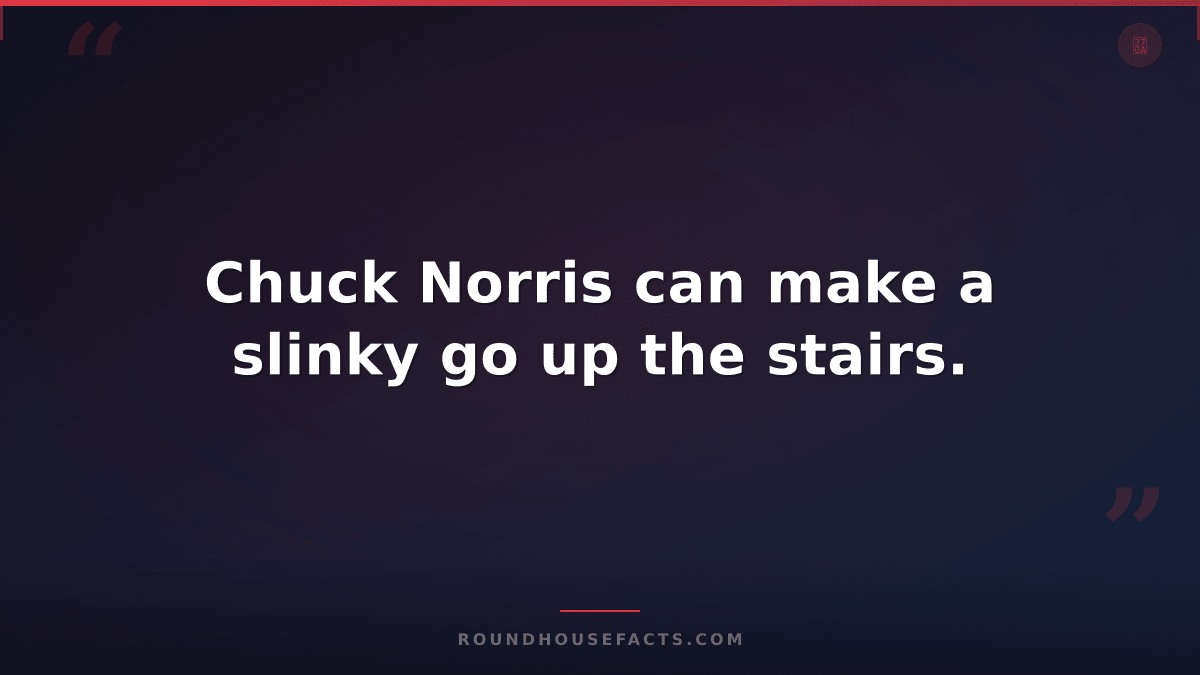 Chuck Norris Fact — Chuck Norris can make a slinky go up the stairs.