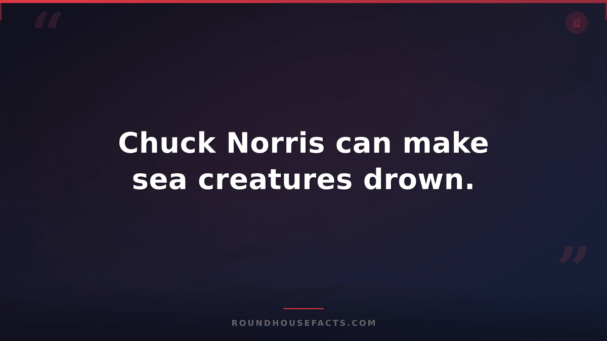 Chuck Norris Fact — Chuck Norris can make sea creatures drown.