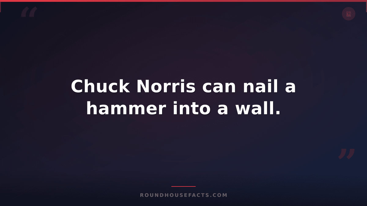 Chuck Norris Fact — Chuck Norris can nail a hammer into a wall.