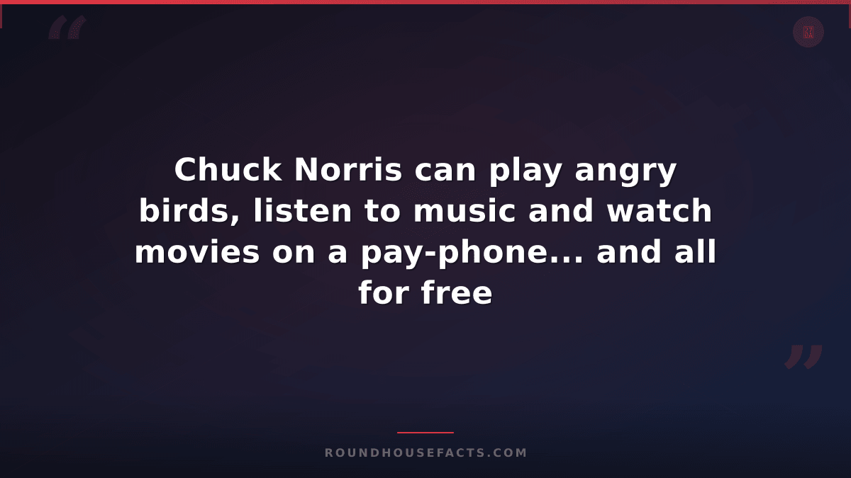 Chuck Norris Fact — Chuck Norris can play angry birds, listen to music and watch