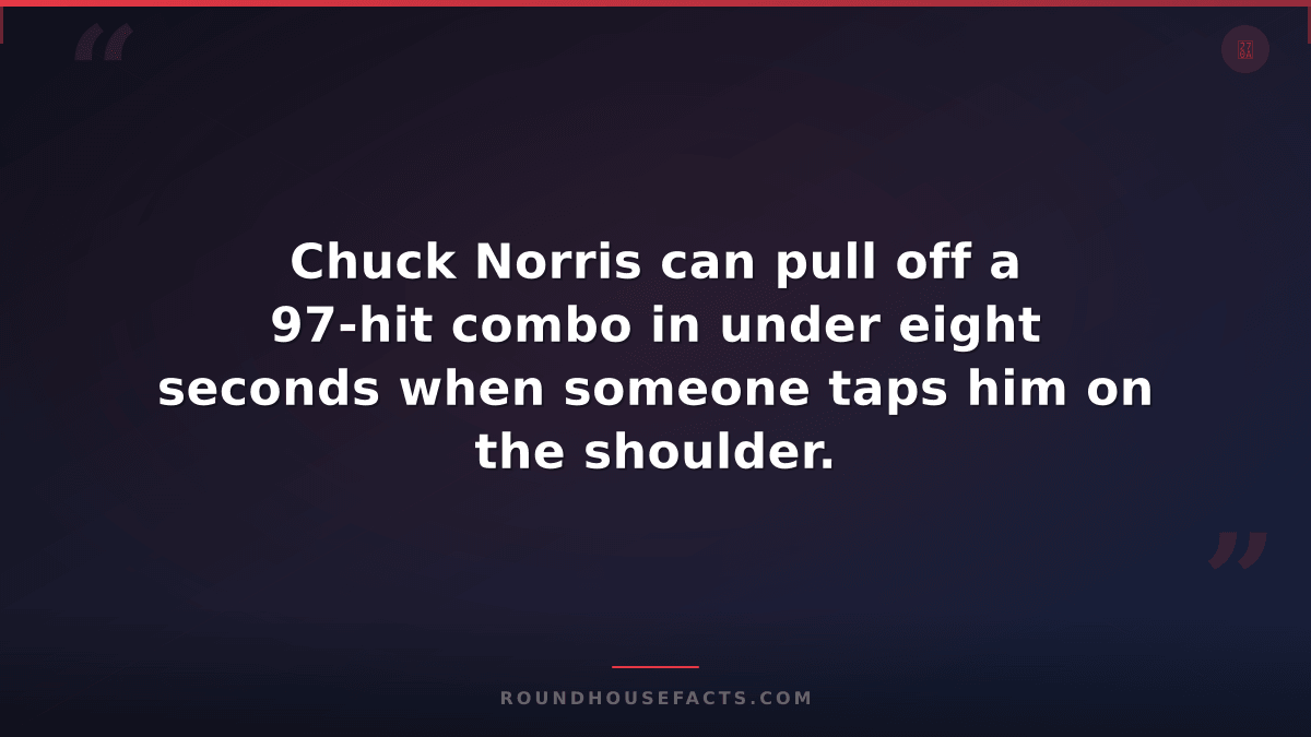 Chuck Norris Fact — Chuck Norris can pull off a 97-hit combo in under eight seco