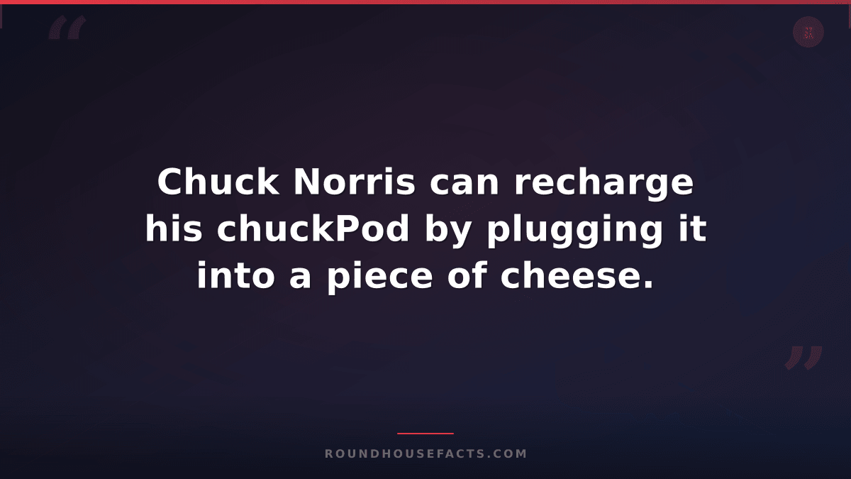 Chuck Norris Fact — Chuck Norris can recharge his chuckPod by plugging it into a
