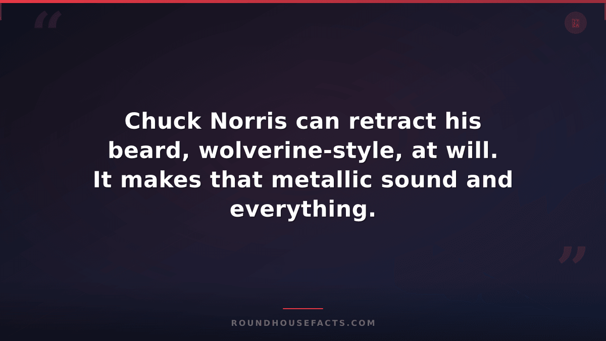 Chuck Norris Fact — Chuck Norris can retract his beard, wolverine-style, at will