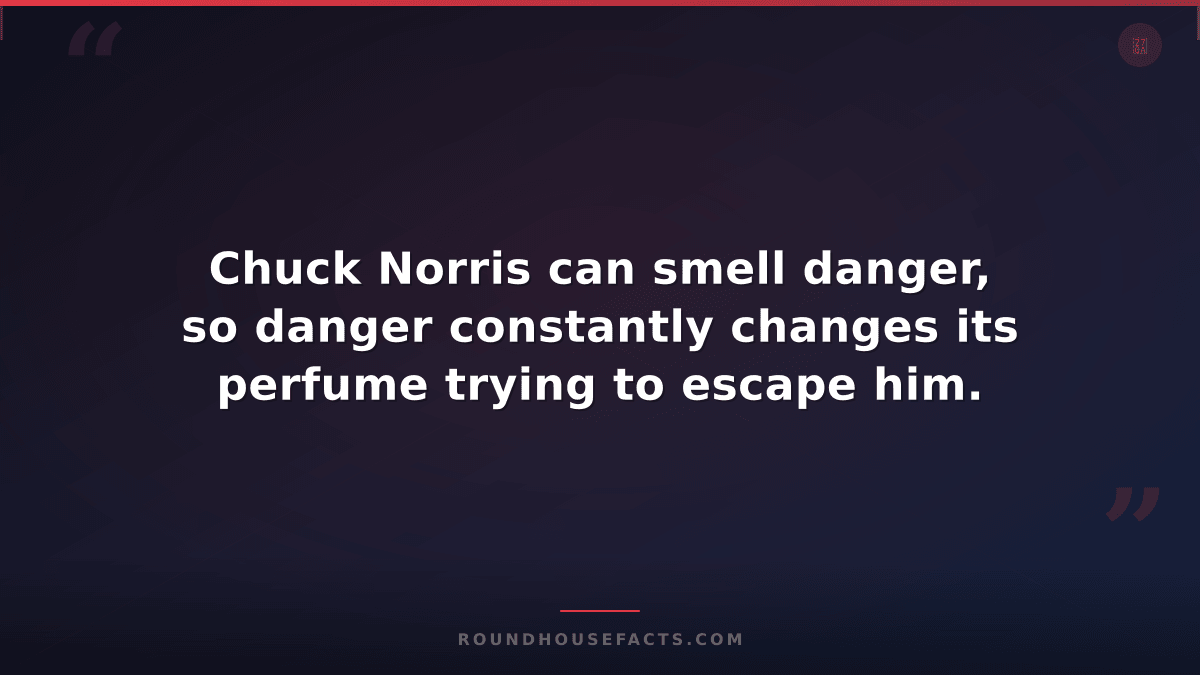Chuck Norris Fact — Chuck Norris can smell danger, so danger constantly changes