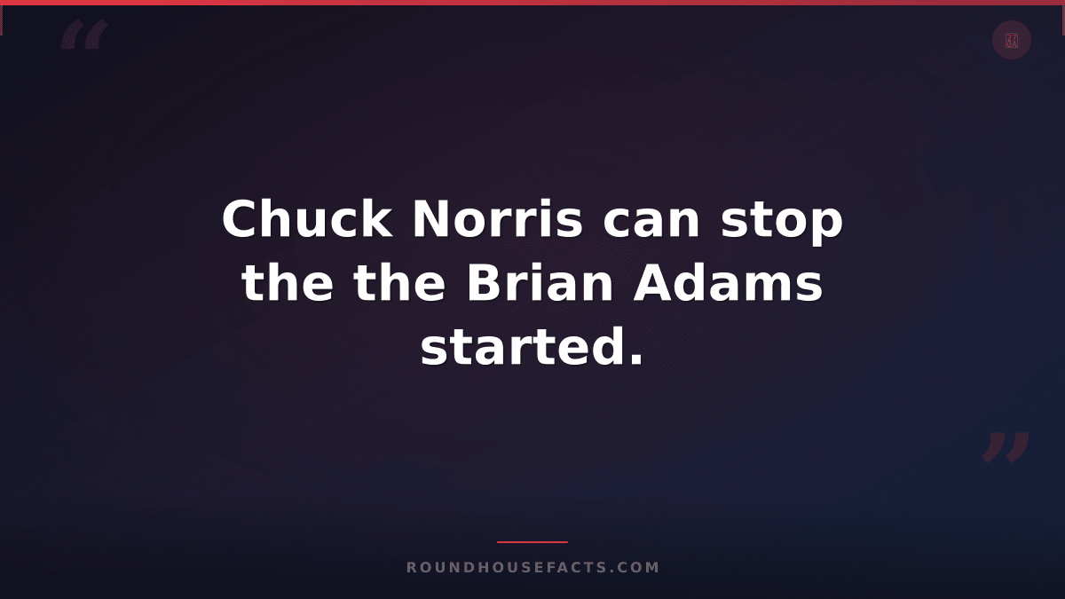 Chuck Norris Fact — Chuck Norris can stop the the Brian Adams started.