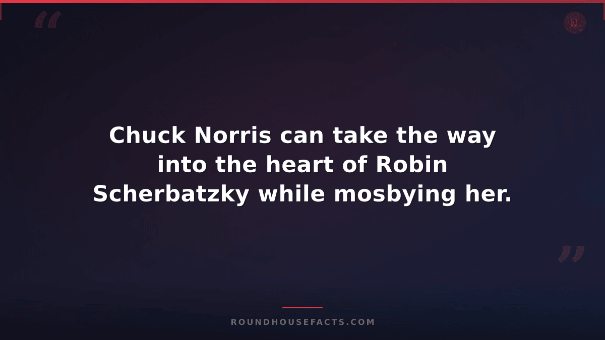 Chuck Norris Fact — Chuck Norris can take the way into the heart of Robin Scherb