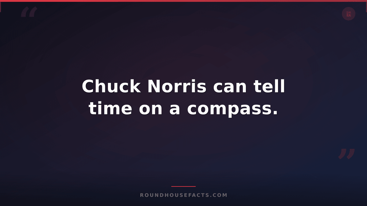 Chuck Norris Fact — Chuck Norris can tell time on a compass.
