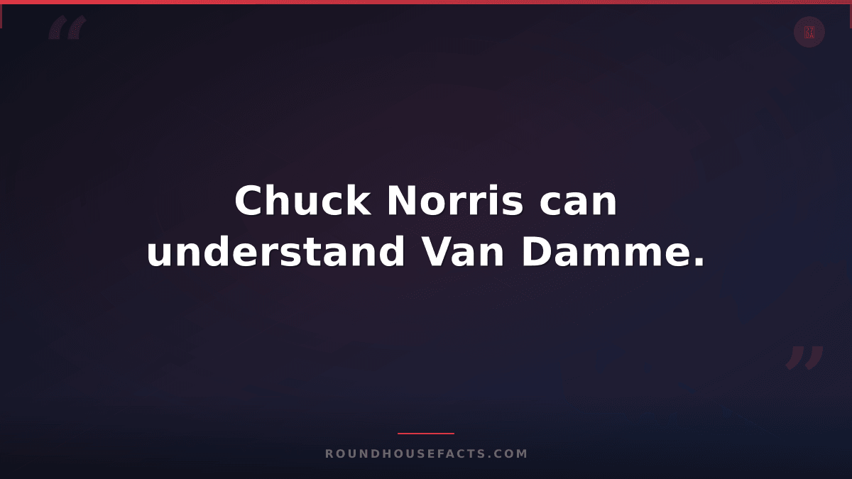 Chuck Norris Fact — Chuck Norris can understand Van Damme.
