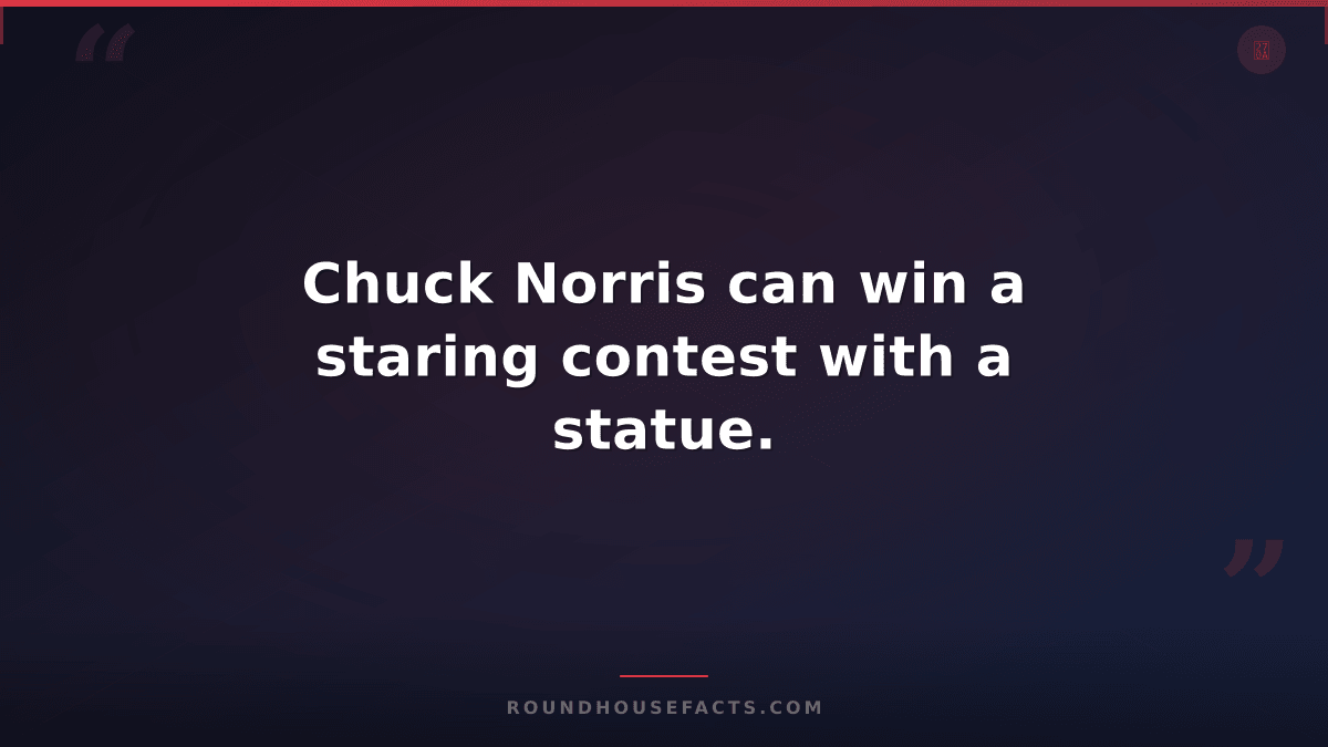 Chuck Norris Fact — Chuck Norris can win a staring contest with a statue.