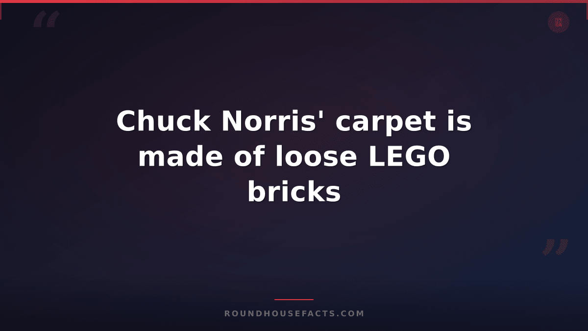 Chuck Norris Fact — Chuck Norris' carpet is made of loose LEGO bricks