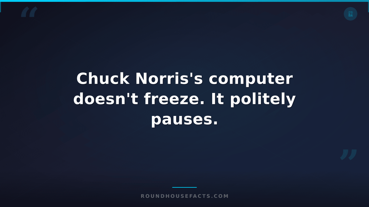 Chuck Norris Fact — Chuck Norris's computer doesn't freeze. It politely pauses.