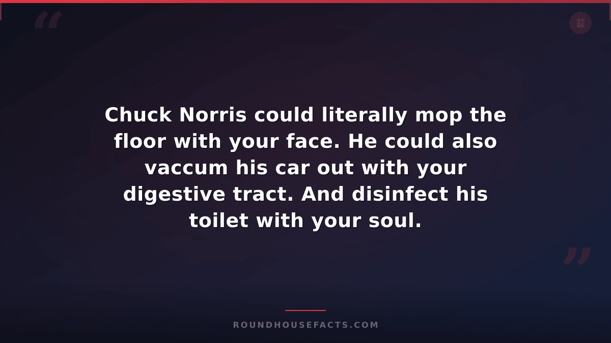 Chuck Norris Fact — Chuck Norris could literally mop the floor with your face. H