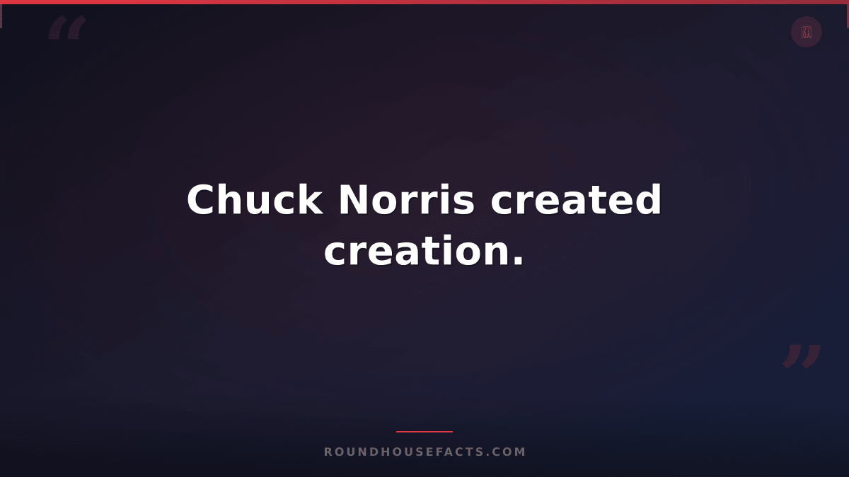Chuck Norris Fact — Chuck Norris created creation.