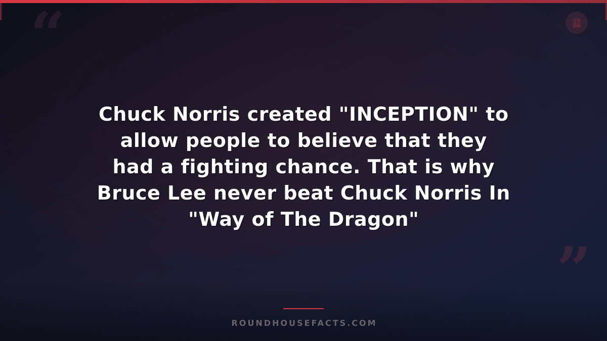 Chuck Norris Fact — Chuck Norris created "INCEPTION" to allow people to believe