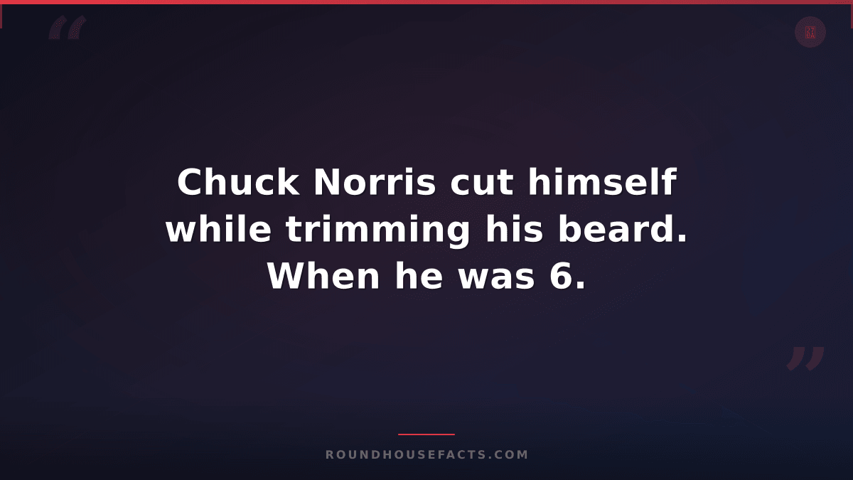 Chuck Norris Fact — Chuck Norris cut himself while trimming his beard. When he w