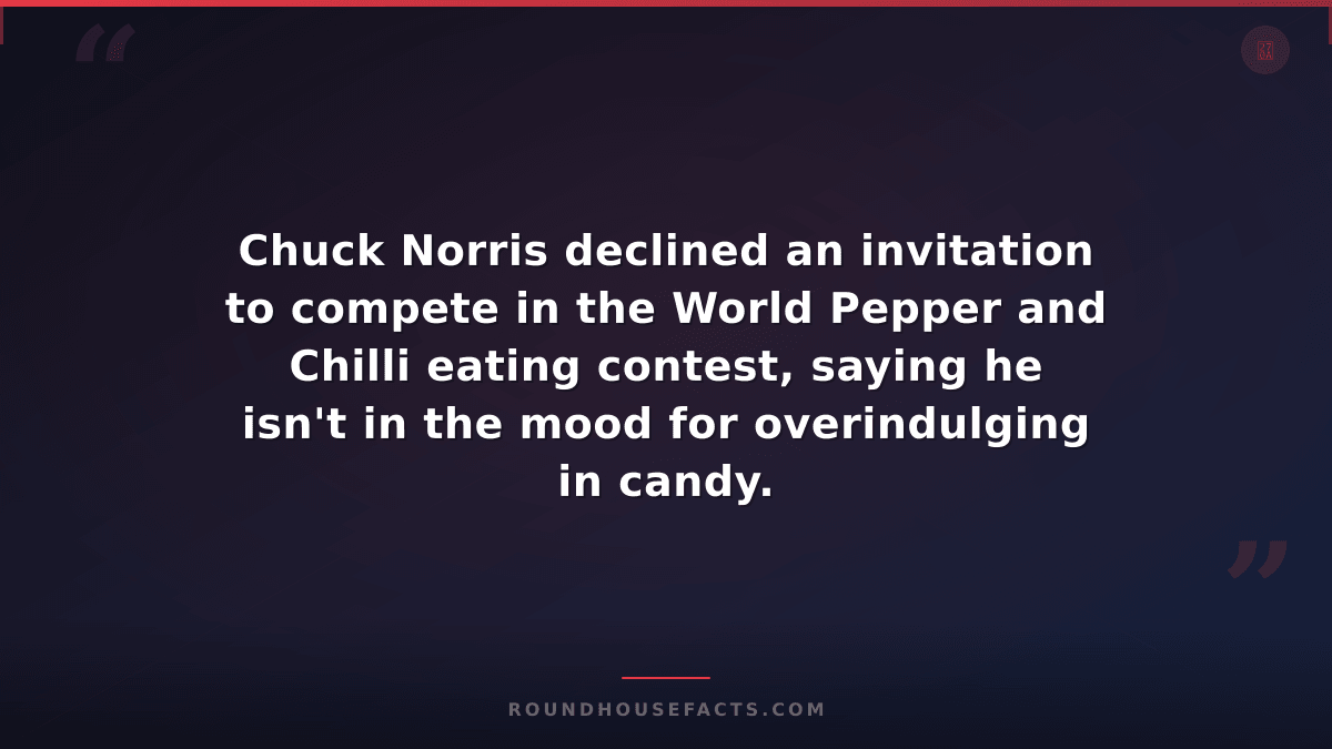 Chuck Norris Fact — Chuck Norris declined an invitation to compete in the World