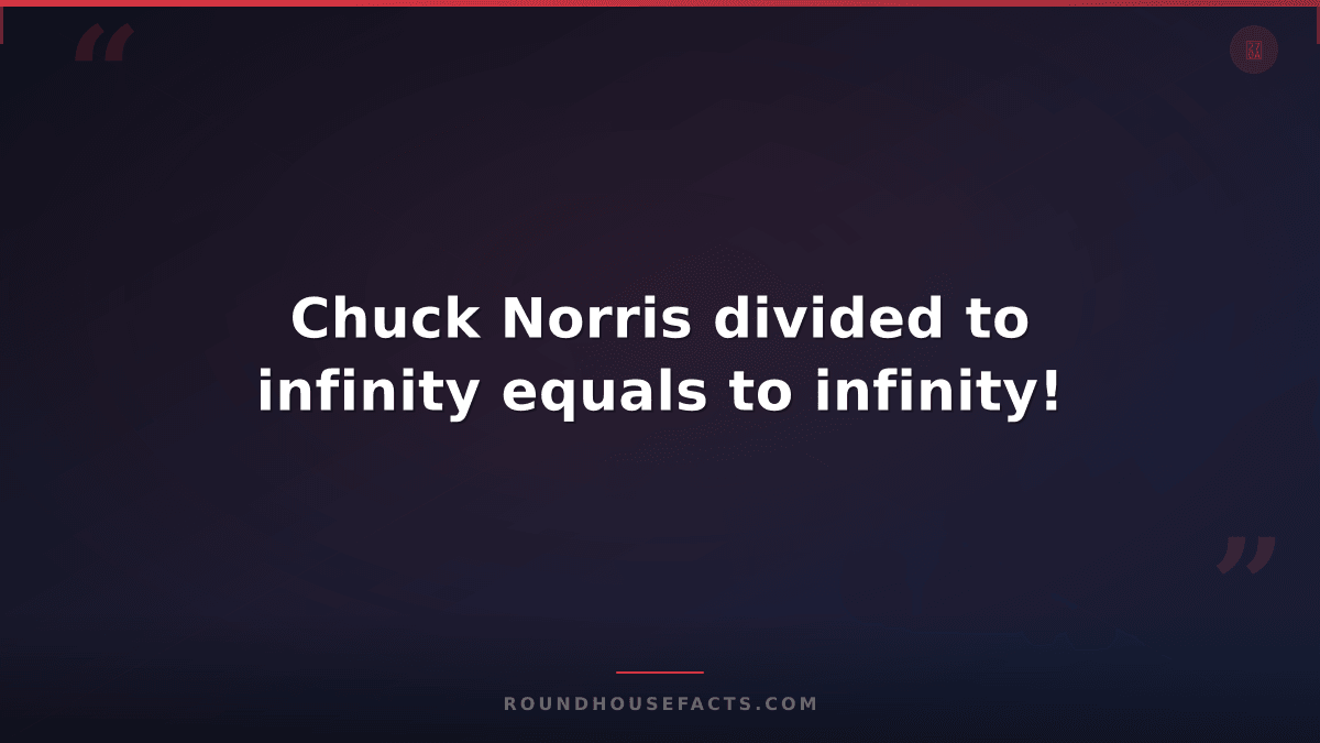Chuck Norris Fact — Chuck Norris divided to infinity equals to infinity!