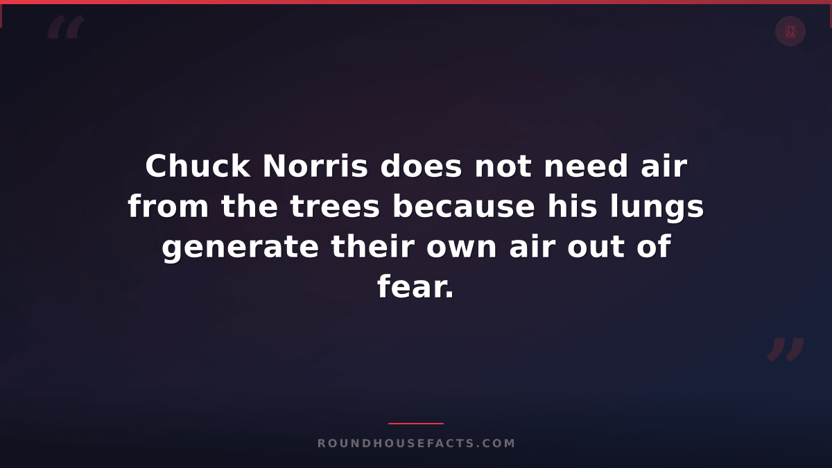 Chuck Norris Fact — Chuck Norris does not need air from the trees because his lu