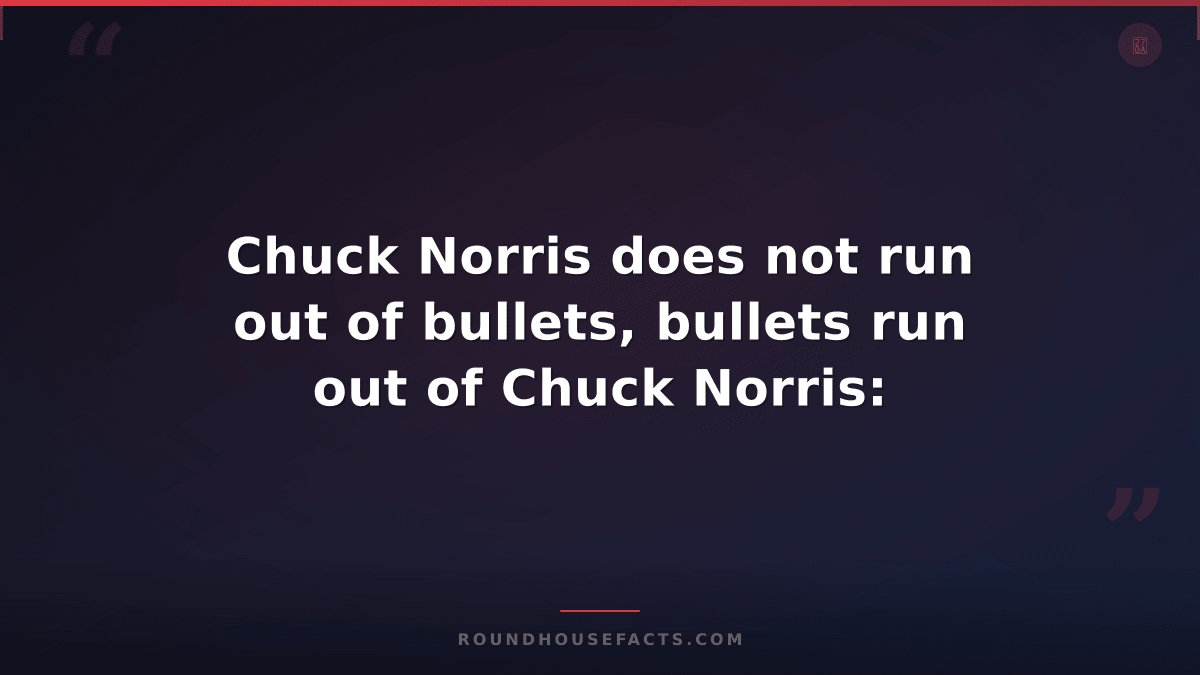 Chuck Norris Fact — Chuck Norris does not run out of bullets, bullets run out of