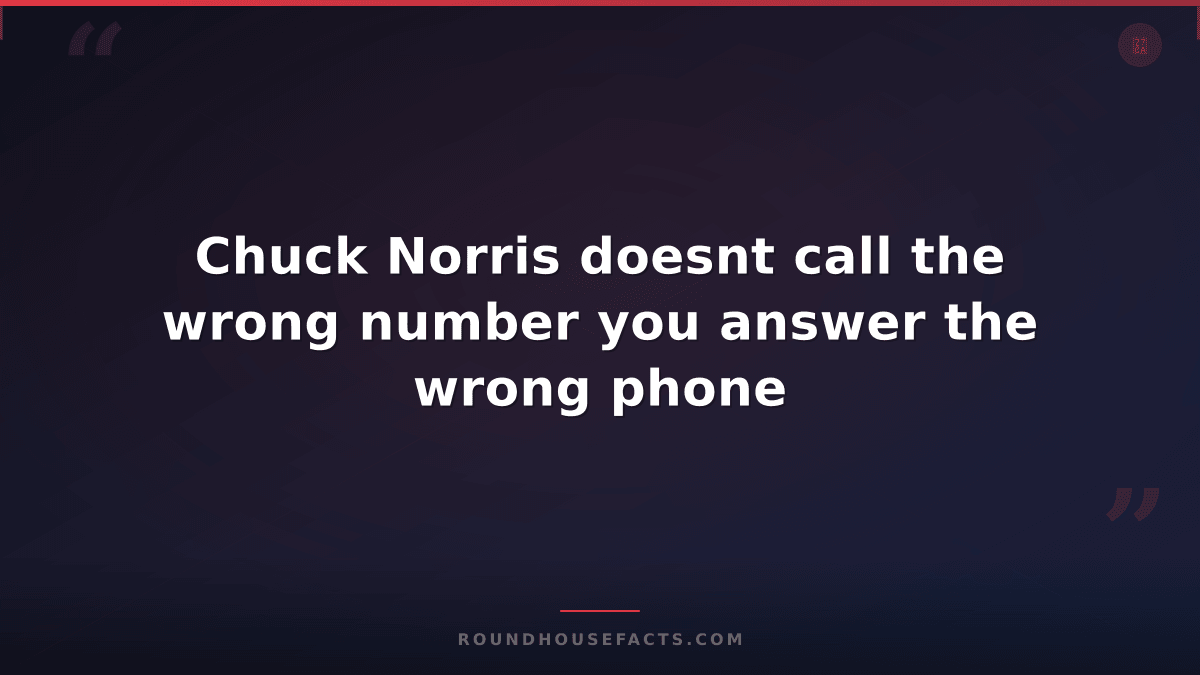 Chuck Norris Fact — Chuck Norris doesnt call the wrong number you answer the wro