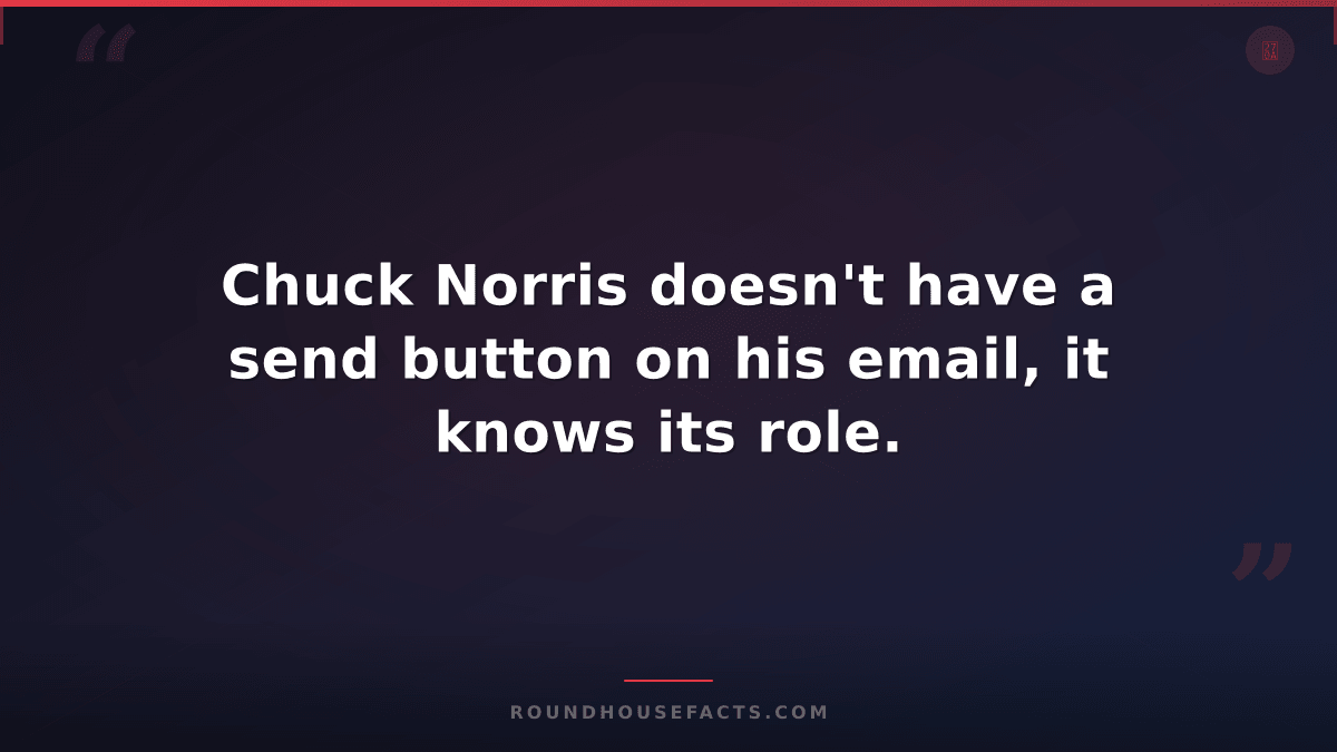 Chuck Norris Fact — Chuck Norris doesn't have a send button on his email, it kno