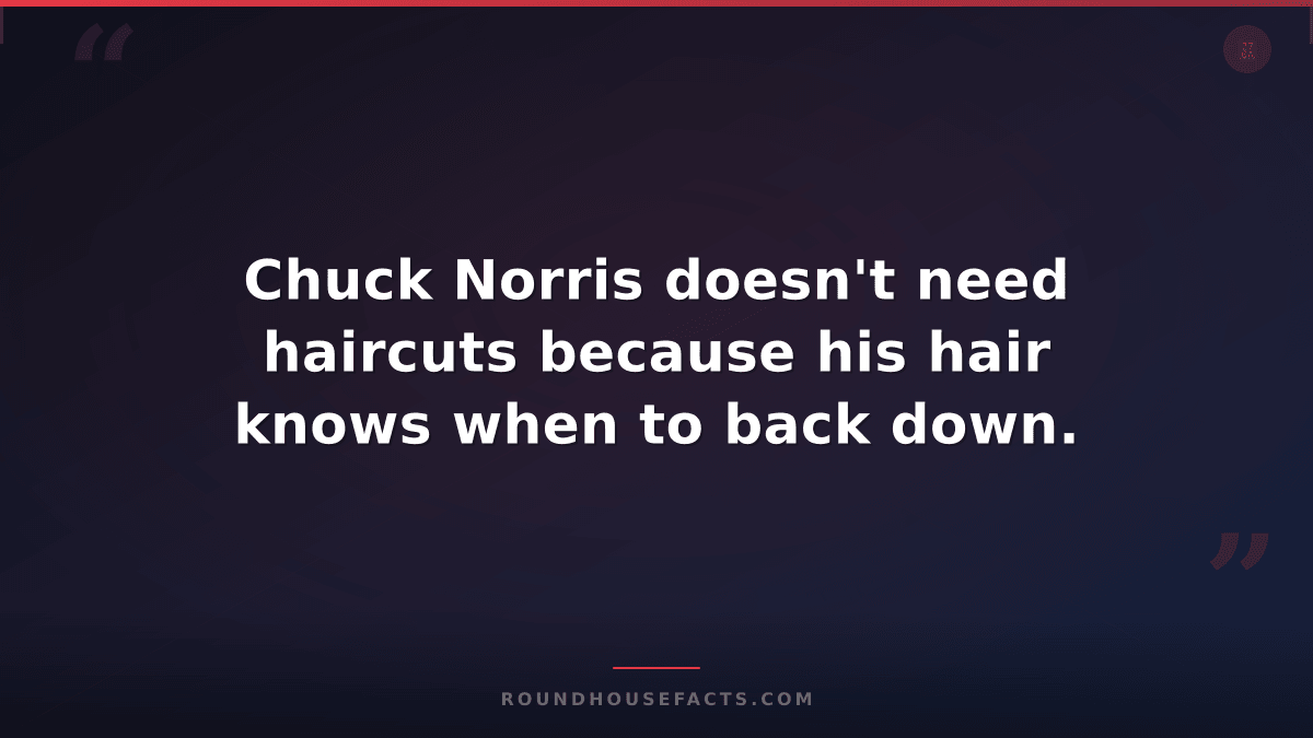 Chuck Norris Fact — Chuck Norris doesn't need haircuts because his hair knows wh