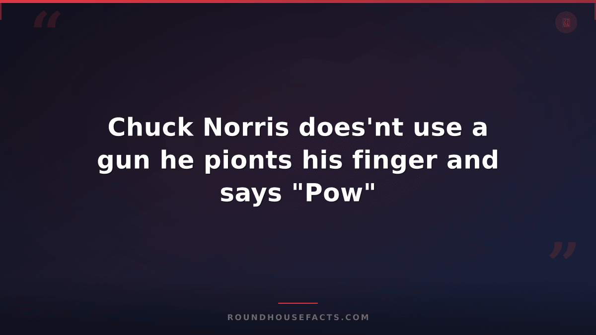 Chuck Norris Fact — Chuck Norris does'nt use a gun he pionts his finger and says