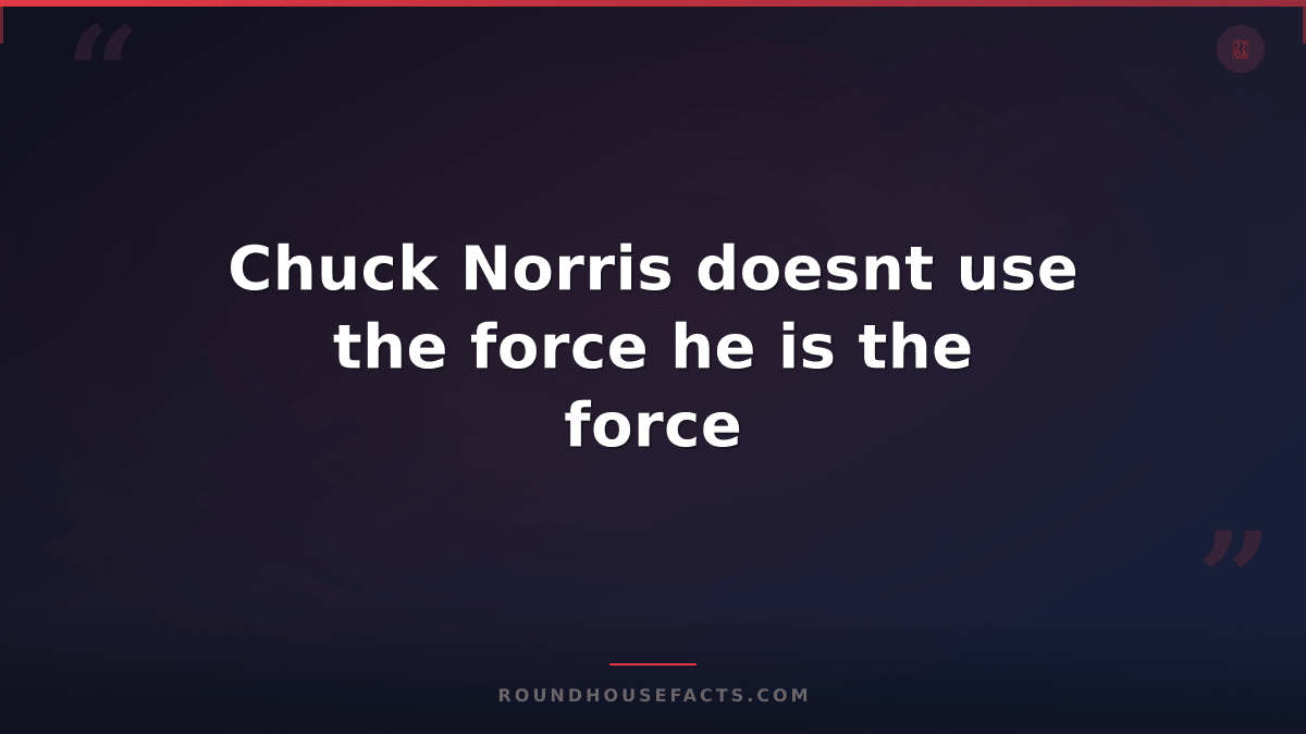 Chuck Norris Fact — Chuck Norris doesnt use the force he is the force
