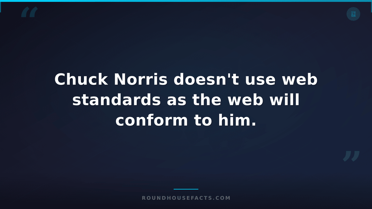 Chuck Norris Fact — Chuck Norris doesn't use web standards as the web will confo