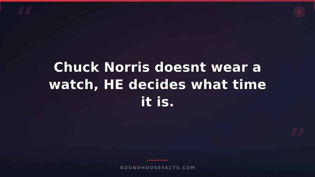 Chuck Norris Fact — Chuck Norris doesnt wear a watch, HE decides what time it is