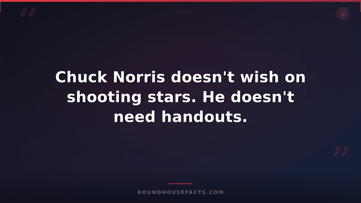 Chuck Norris Fact — Chuck Norris doesn't wish on shooting stars. He doesn't need