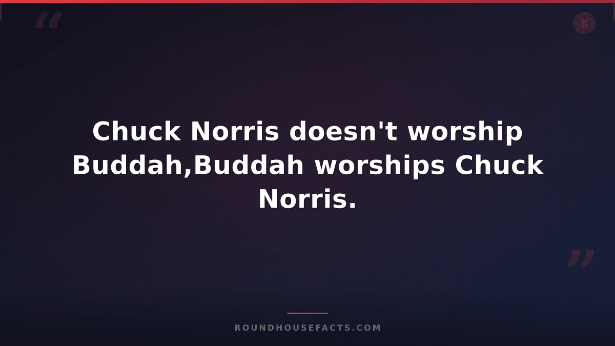 Chuck Norris Fact — Chuck Norris doesn't worship Buddah,Buddah worships Chuck No