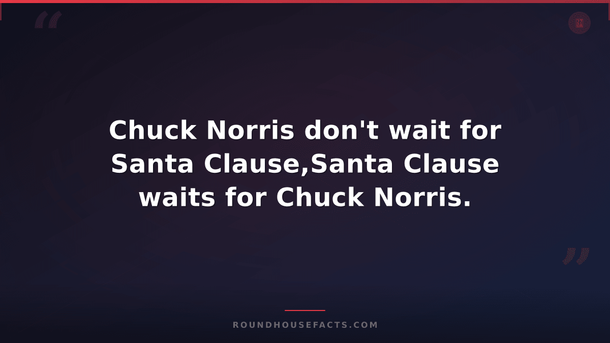 Chuck Norris Fact — Chuck Norris don't wait for Santa Clause,Santa Clause waits