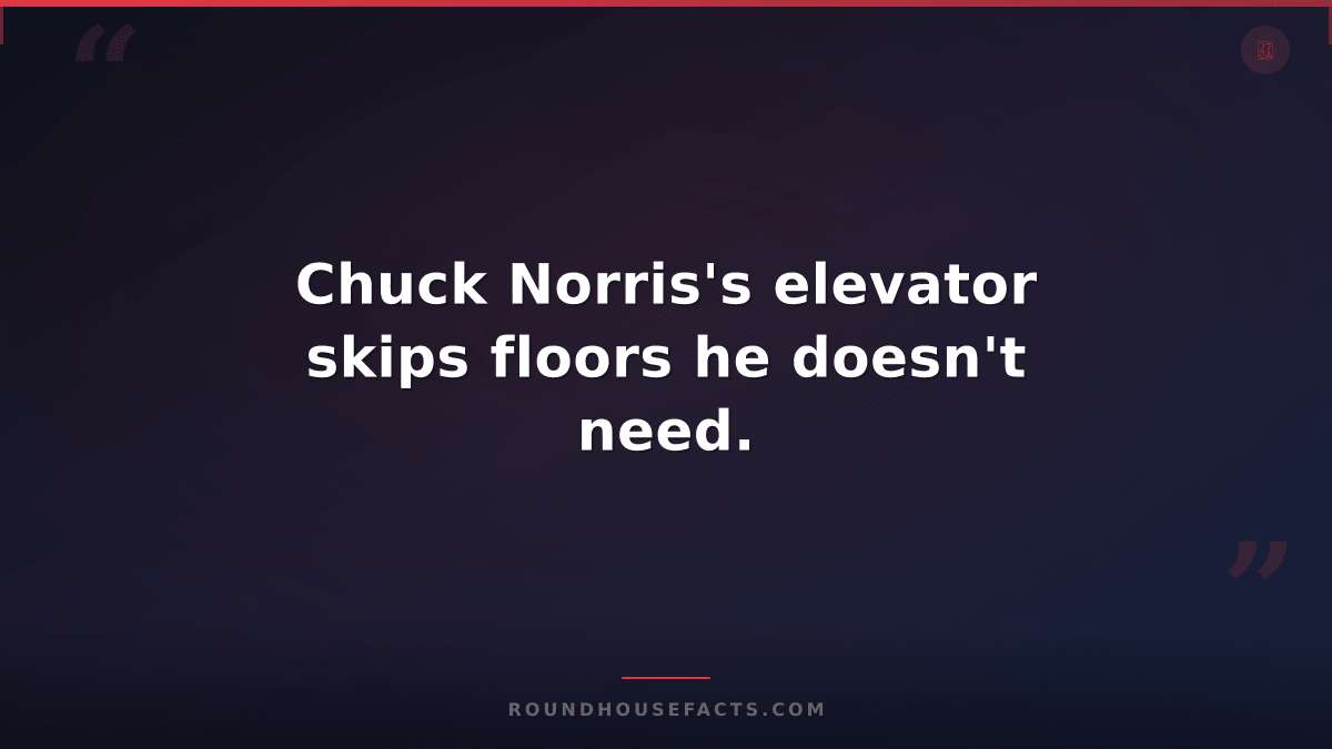 Chuck Norris Fact — Chuck Norris's elevator skips floors he doesn't need.