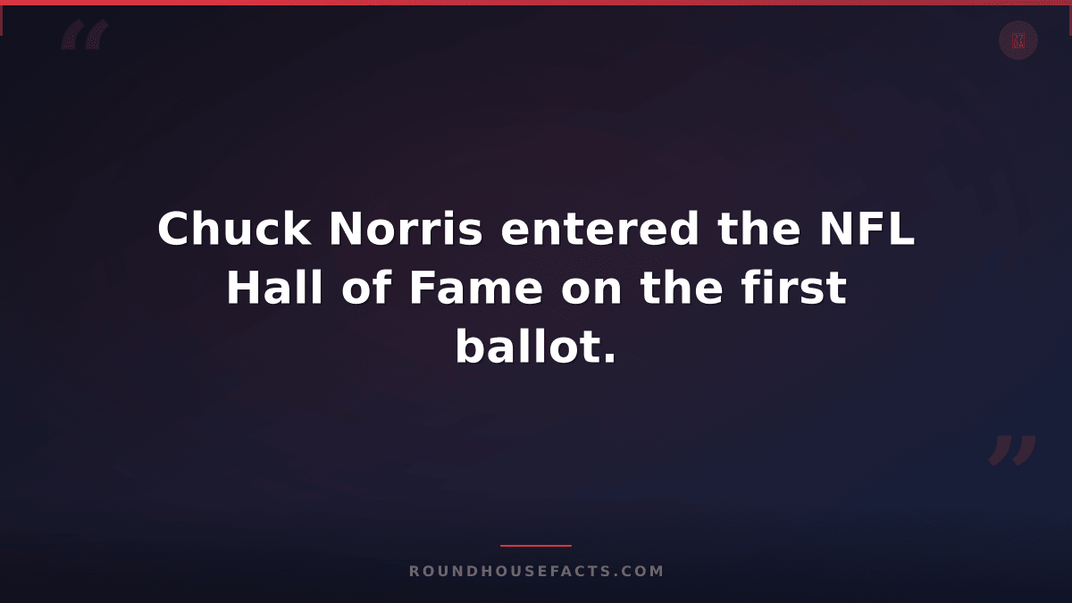 Chuck Norris Fact — Chuck Norris entered the NFL Hall of Fame on the first ballo