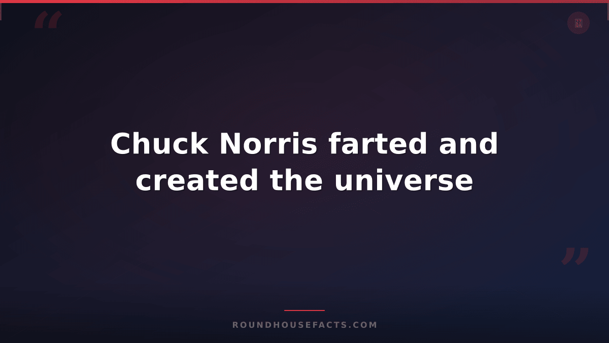 Chuck Norris Fact — Chuck Norris farted and created the universe