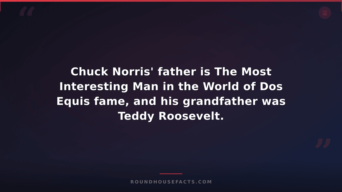 Chuck Norris Fact — Chuck Norris' father is The Most Interesting Man in the Worl