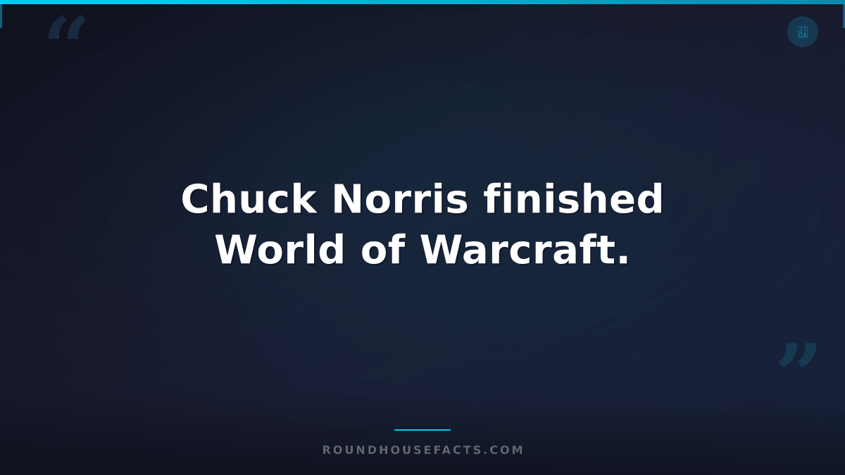 Chuck Norris Fact — Chuck Norris finished World of Warcraft.