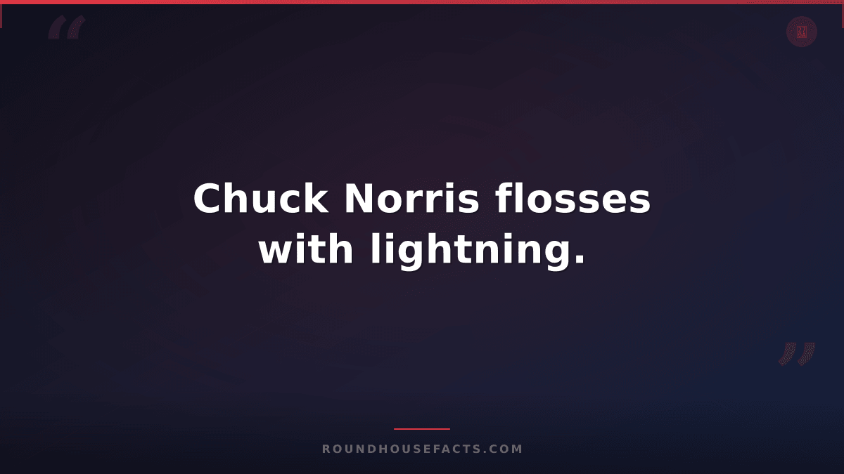 Chuck Norris Fact — Chuck Norris flosses with lightning.
