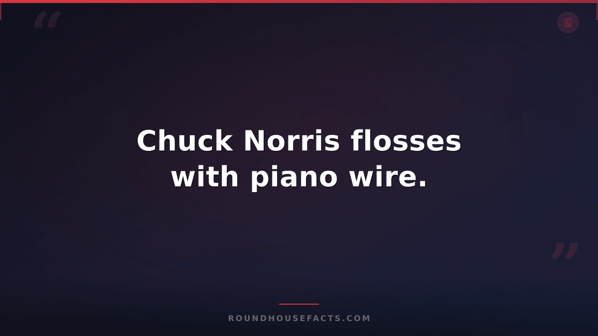 Chuck Norris Fact — Chuck Norris flosses with piano wire.