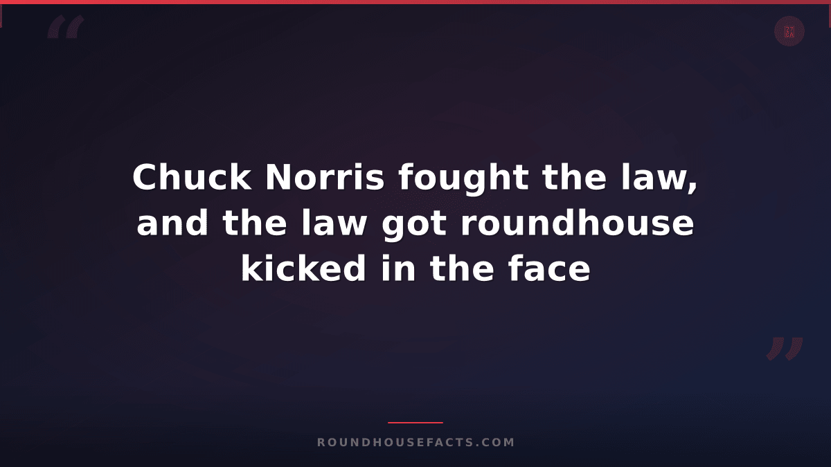 Chuck Norris Fact — Chuck Norris fought the law, and the law got roundhouse kick