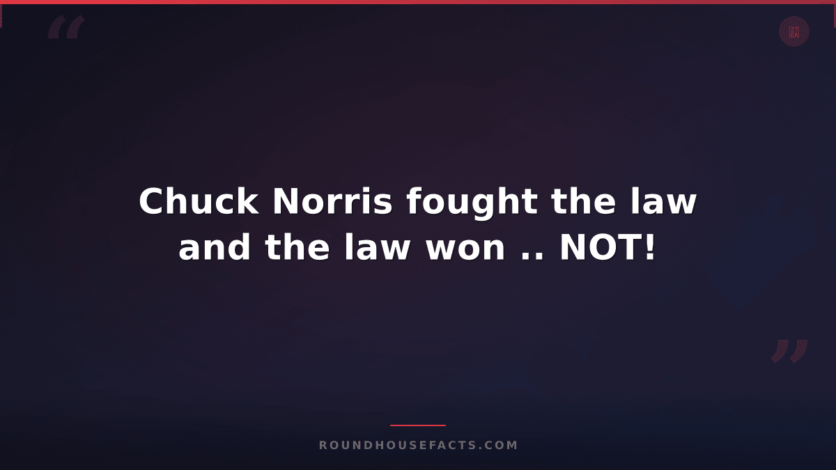Chuck Norris Fact — Chuck Norris fought the law and the law won .. NOT!