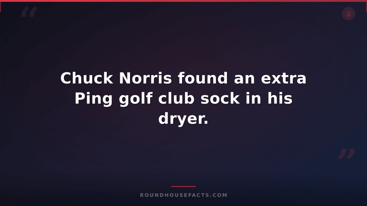 Chuck Norris Fact — Chuck Norris found an extra Ping golf club sock in his dryer