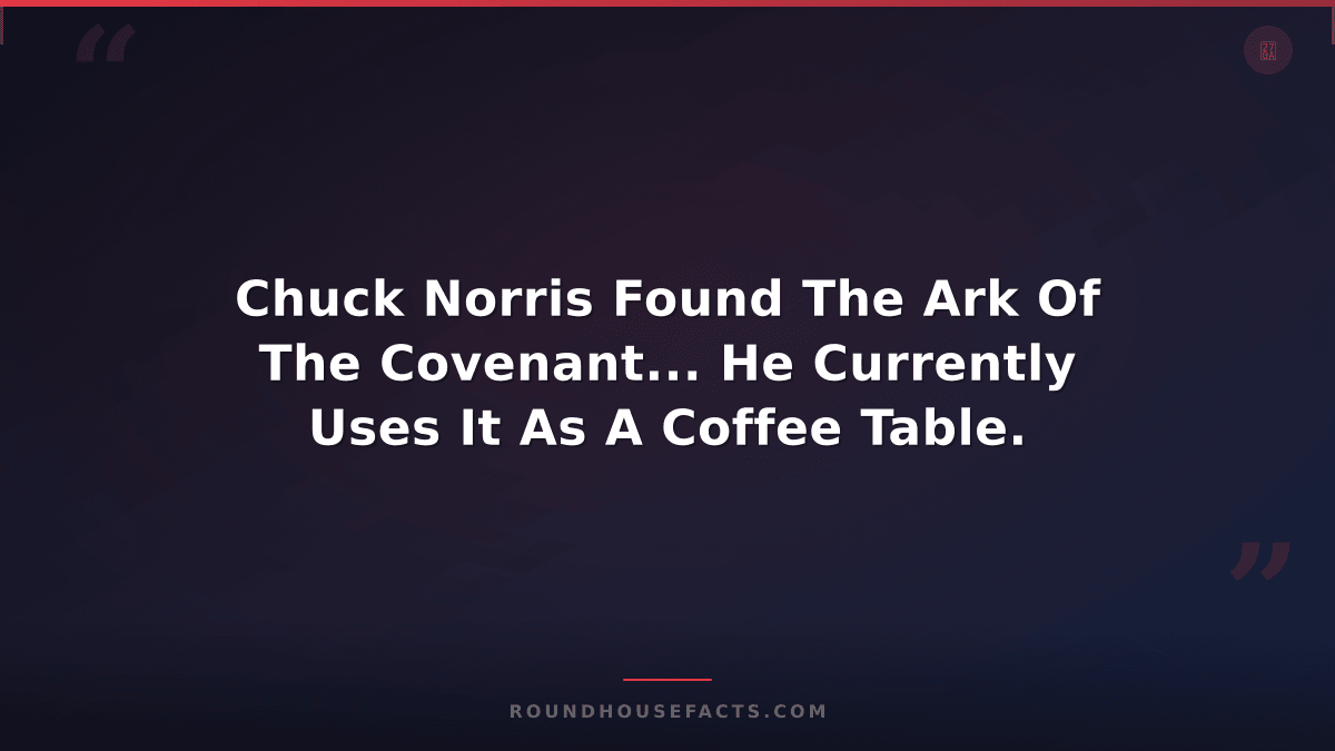 Chuck Norris Fact — Chuck Norris Found The Ark Of The Covenant... He Currently U