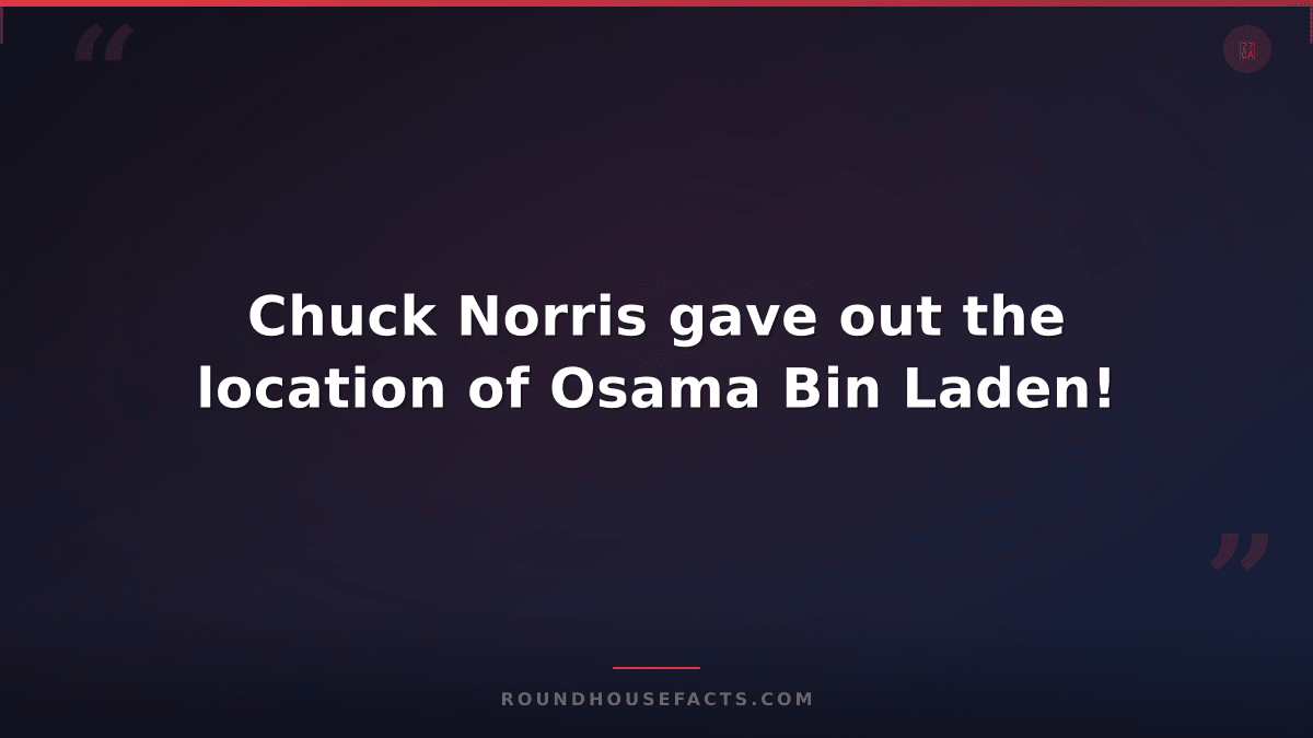 Chuck Norris Fact — Chuck Norris gave out the location of Osama Bin Laden!