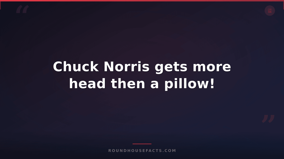 Chuck Norris Fact — Chuck Norris gets more head then a pillow!