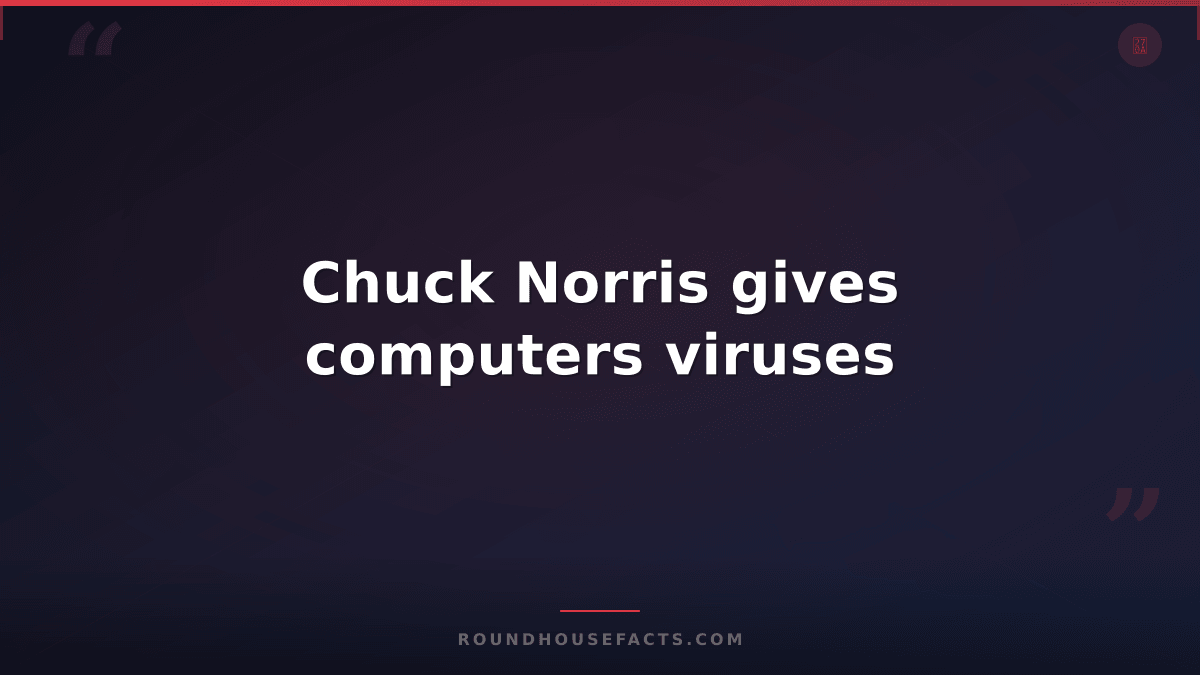 Chuck Norris Fact — Chuck Norris gives computers viruses
