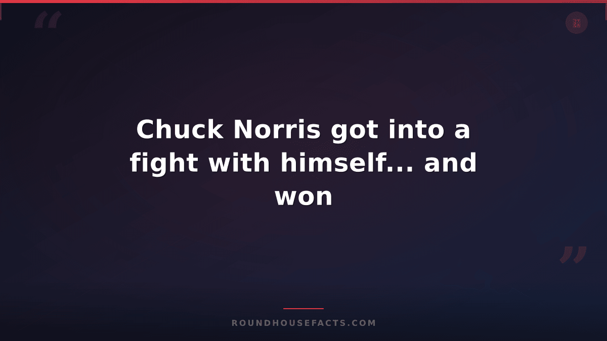 Chuck Norris Fact — Chuck Norris got into a fight with himself... and won