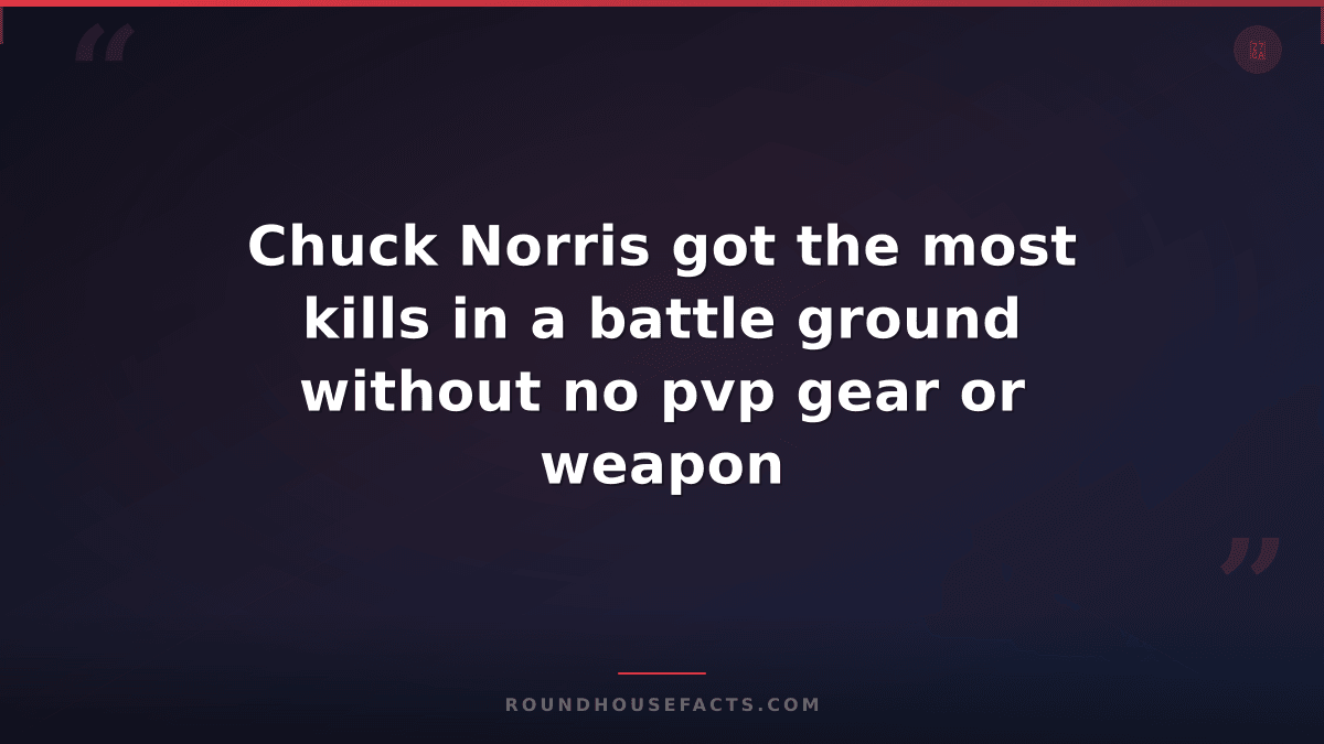 Chuck Norris Fact — Chuck Norris got the most kills in a battle ground without n